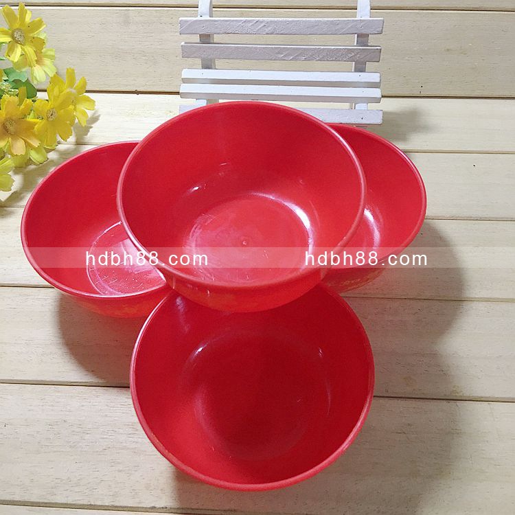 11cm red plastic printing bowl small red bowl rice bowl lucky word for bowl worship sacrifice red and white wedding supplies