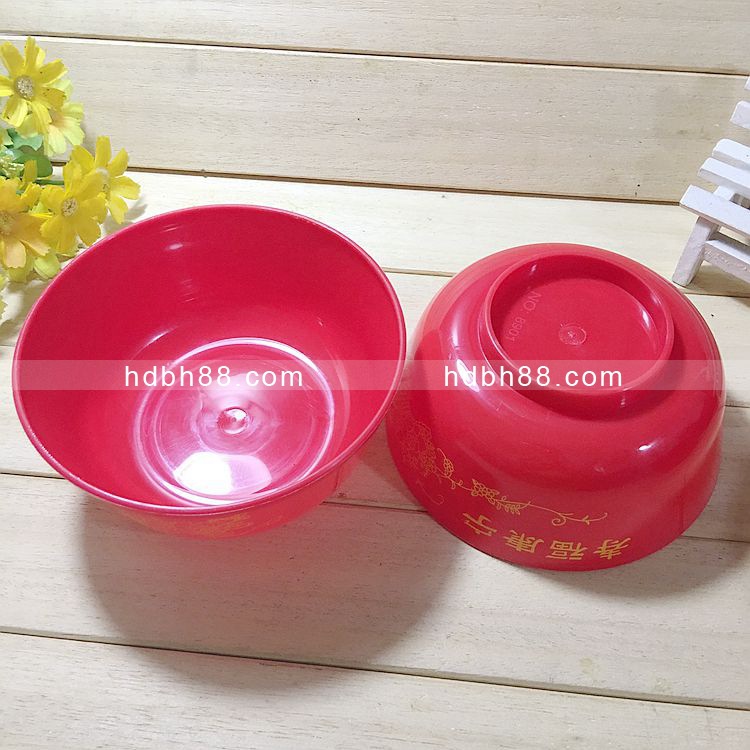 11 см красная пластиковая чаша с печатью маленькая красная чаша для риса с удачными словами для поклонения жертве свадебные принадлежности красного и белого цвета