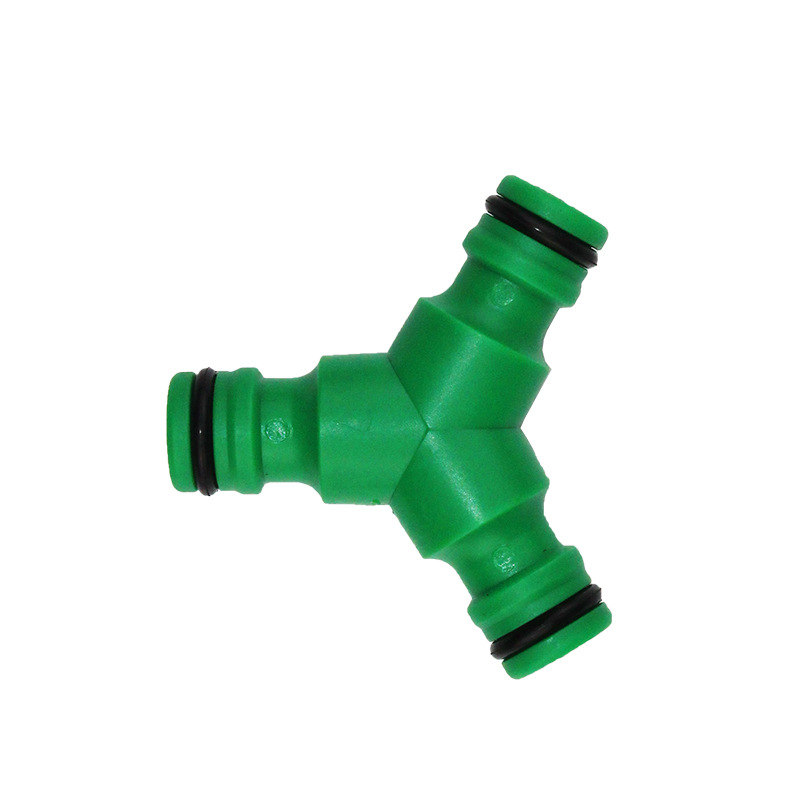 Plastic nipple three-way water pipe one-in two-out split water distributor washing machine faucet connector accessories
