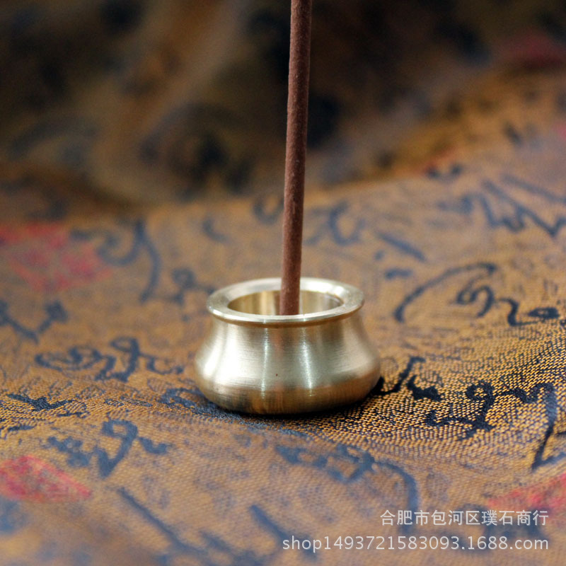 Brass Dual-Purpose Incense Insert Single-Hole Incense Holder Bowl-Type Baoding Incense Burner Incense Incense Incense Accessories Supplies (Ready in Stock)