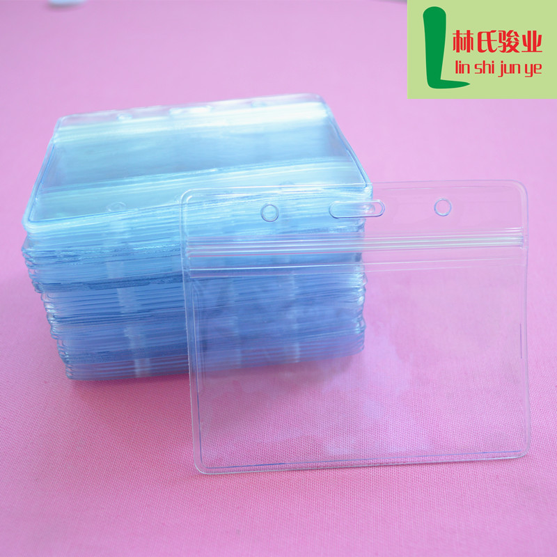 Direct Sale Pvc Card Holder for Exhibition Badges, Horizontal and Vertical Styles, Regular Brand Holder, Student School Card Holder, Badge Holder with Sealing Buckle