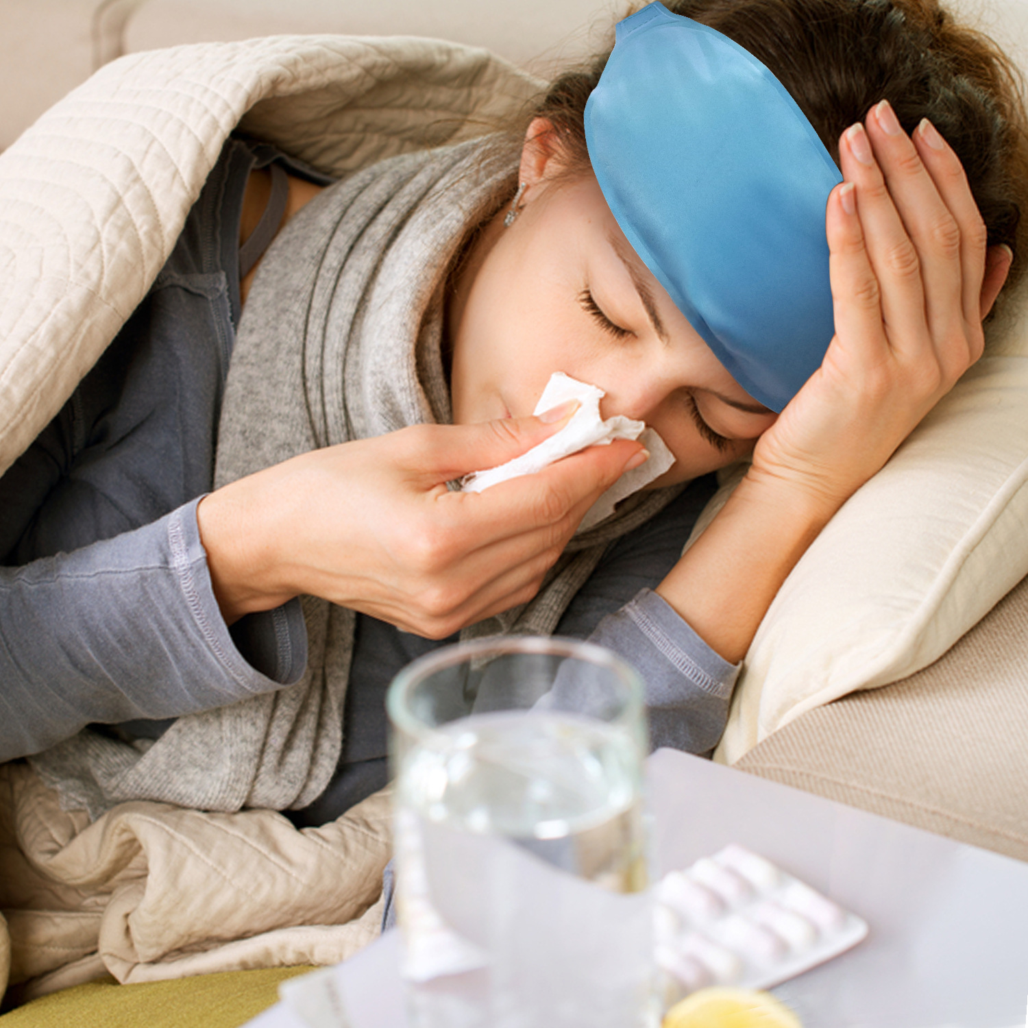 Niss Spinning Ice Eye Mask Reusable Cooling Gel Hot and Cold Compress Gel Ice Pack Factory Direct Sale