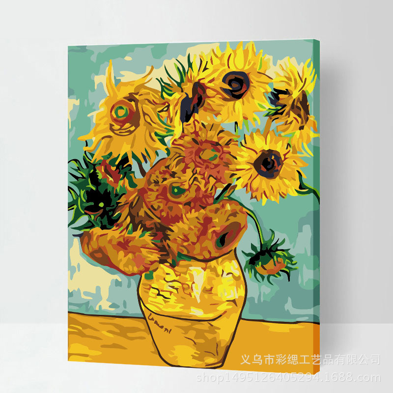 Digital oil painting diy oil painting coloring world famous painting Monet decorative painting Van Gogh Rhone under the stars