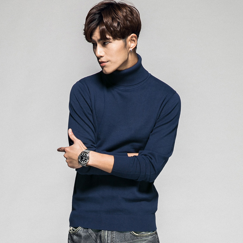 Solid color long sleeve turtleneck sweater men's pullover men's bottoming sweater men's sweater business cross-border Men's wholesale