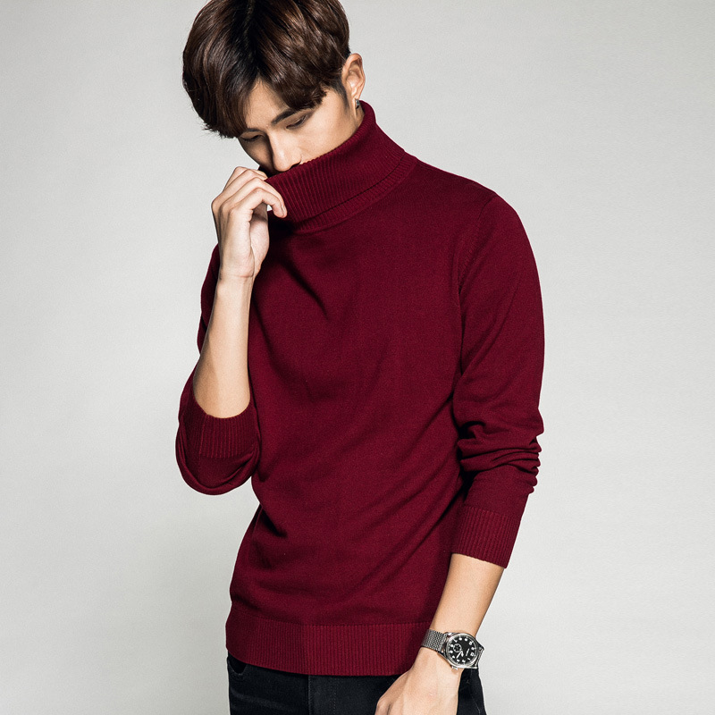 Solid color long sleeve turtleneck sweater men's pullover men's bottoming sweater men's sweater business cross-border Men's wholesale