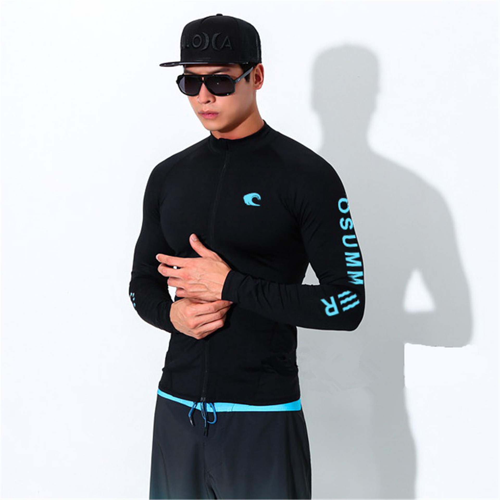 New Korean Style Zipper Diving Suit Men's Outdoor Water Ski Split Long Sleeve Surfer Suit Sunscreen Swimsuit Snorkeling Jellyfish Suit