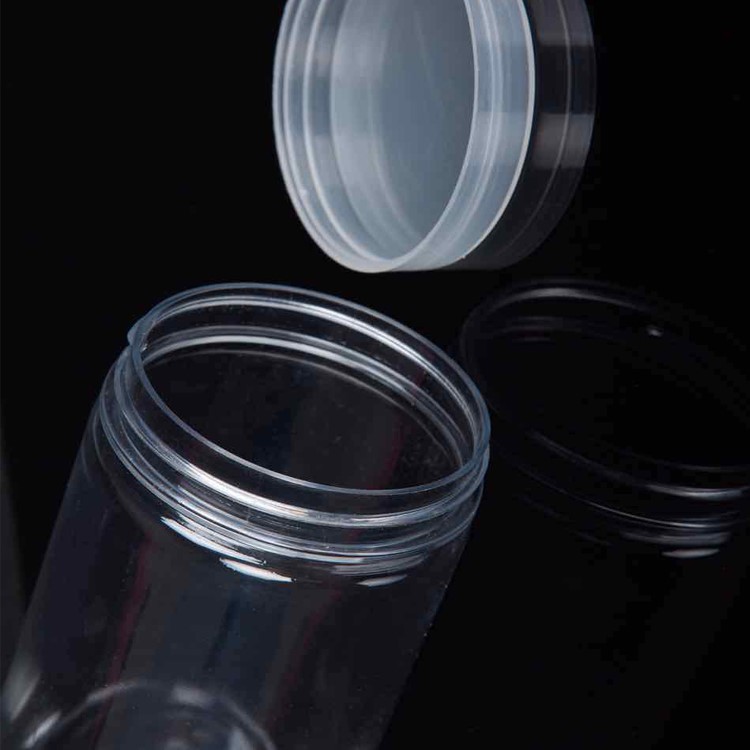 Manufacturer Spot Wholesale Pet Plastic Bottle Packaging Sealed Jar Transparent Lid Wide Mouth Round Storage Bucket