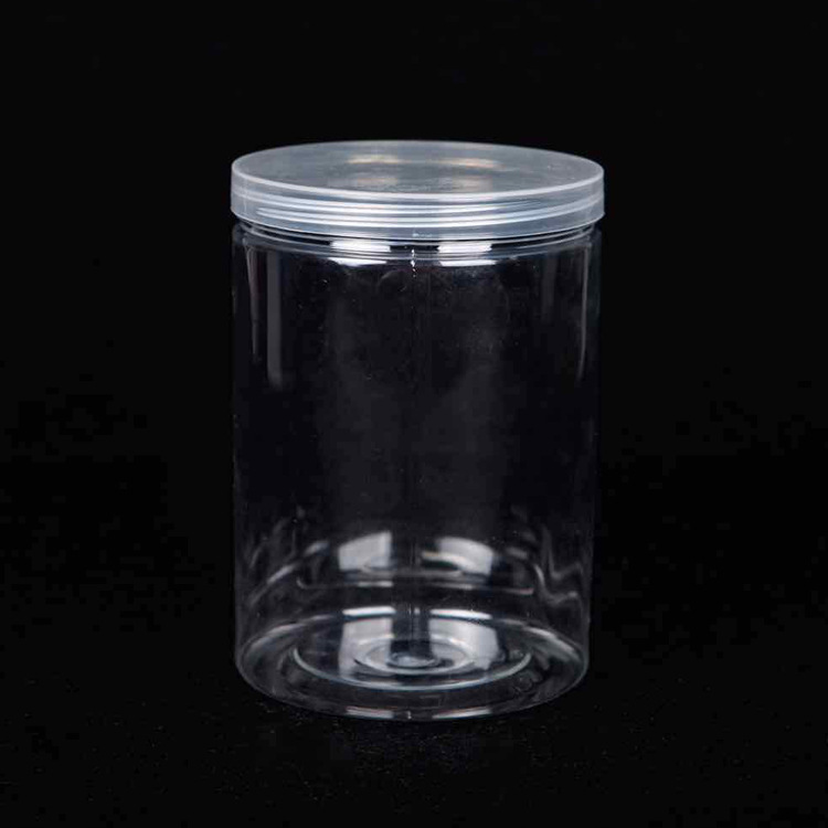 Manufacturer Spot Wholesale Pet Plastic Bottle Packaging Sealed Jar Transparent Lid Wide Mouth Round Storage Bucket