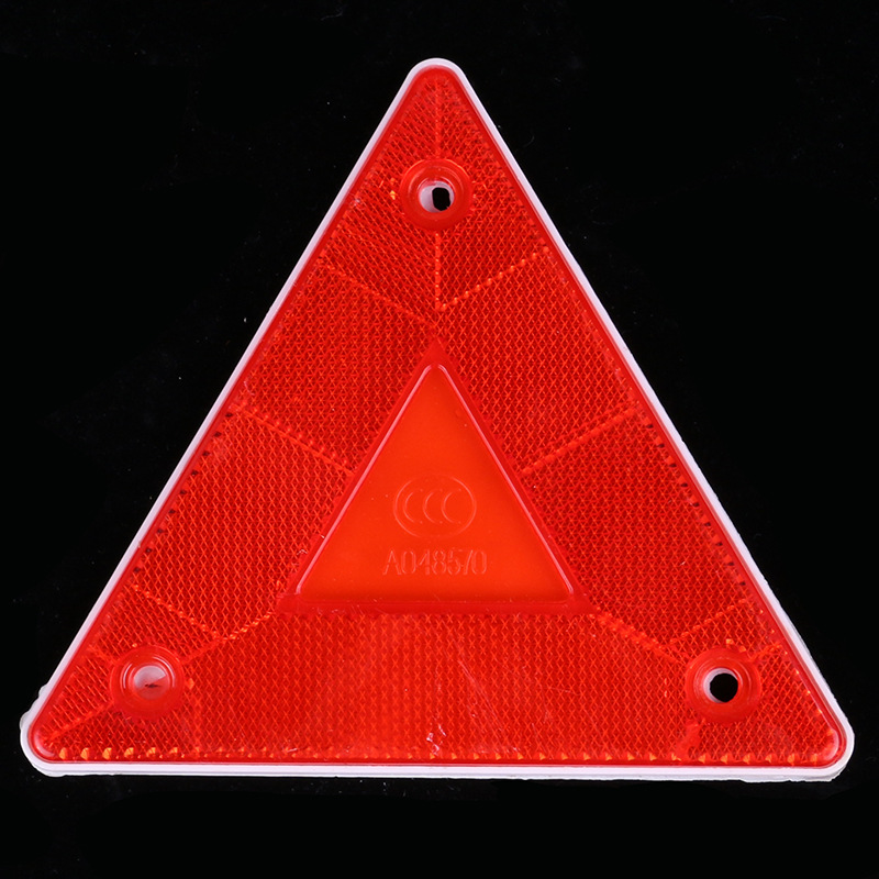 Factory Direct supply car triangle warning sign frame reflector plastic reflector vehicle tail reflective logo plate