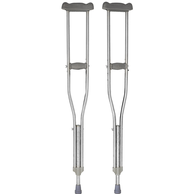 Manufacturer Wholesale Underarm Crutches with Multi-Position Adjustable Telescopic Single-Liter Aluminum Alloy Stainless Steel Crutches Walker