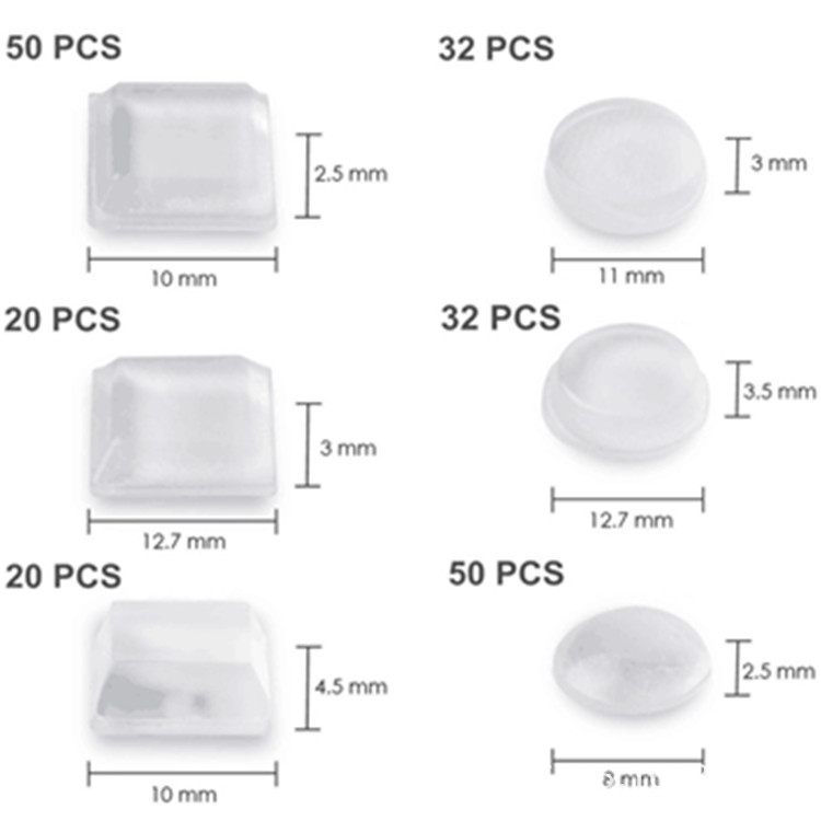 Supply of Transparent Self-Adhesive Anti-Slip Silicone Gaskets, Hemispheric Glass Foot Pads, Rubber Silicone Foot Pads, Anti-Collision Particles