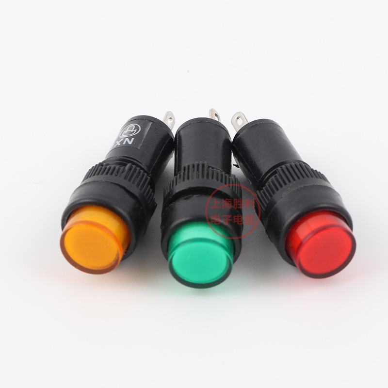 NXD-211 small signal lamp indicator opening 10mm DC12V 24v AC220V Red Yellow Green three colors