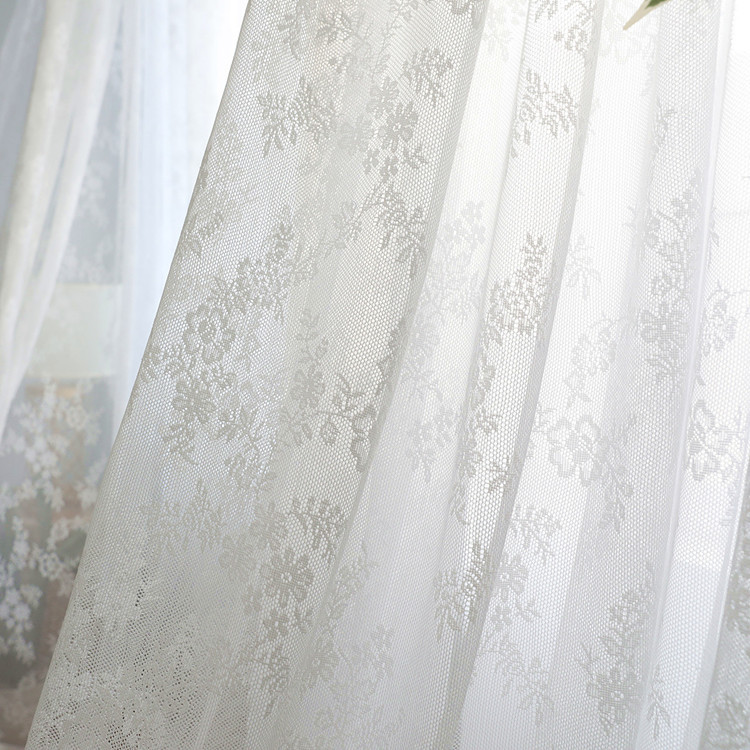 Tablecloth White Pastoral Lace Finished Curtain Screen Curtain Window Wedding Bed Curtain Balcony Bay Window American Country Wear Rod