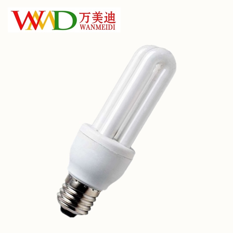 Energy-Saving Lamp 2U Energy-Saving Lamp U-Shaped Fluorescent Bulb Household Engineering E27/B22 Pure Three Primary Colors Factory Wholesale