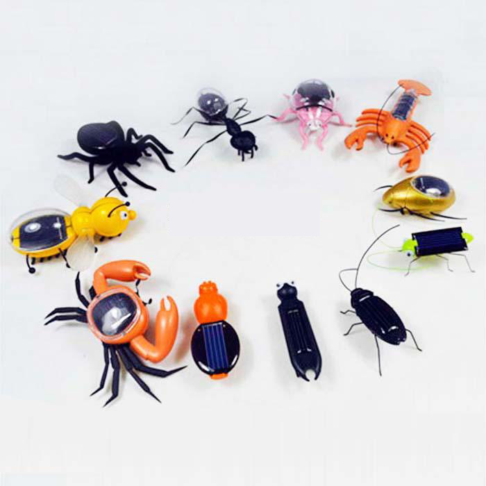 Solar-Powered Toy Car Grasshopper Cockroach Spider Simulation Multi-Legged Creature Lunar Rover Sports Car Educational Black Technology