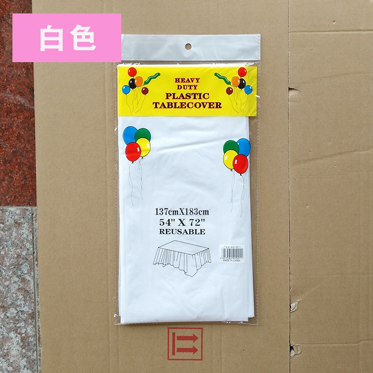 Manufacturer Supplies Disposable Party Tablecloth Pe Plastic Cloth Birthday Dessert Table Pure Color Tablecloth 137*183cm