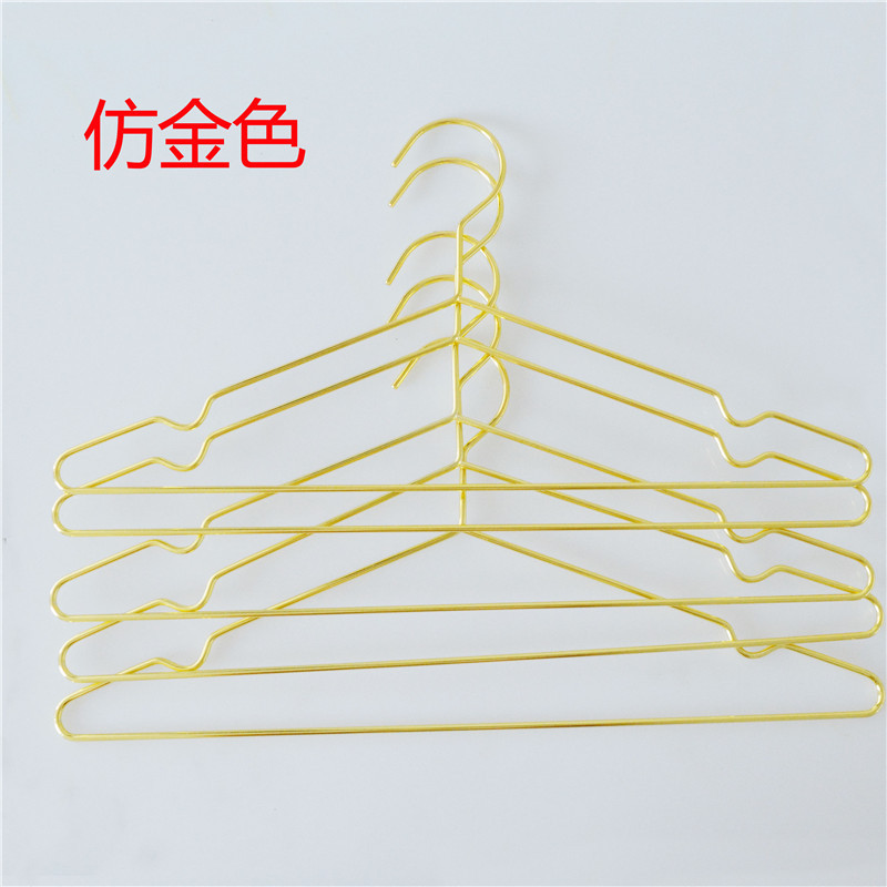 Wholesale rose gold clothes hanger non-slip metal clothes hanger iron wire groove clothes hanger household clothes hanger iron clothes hanger