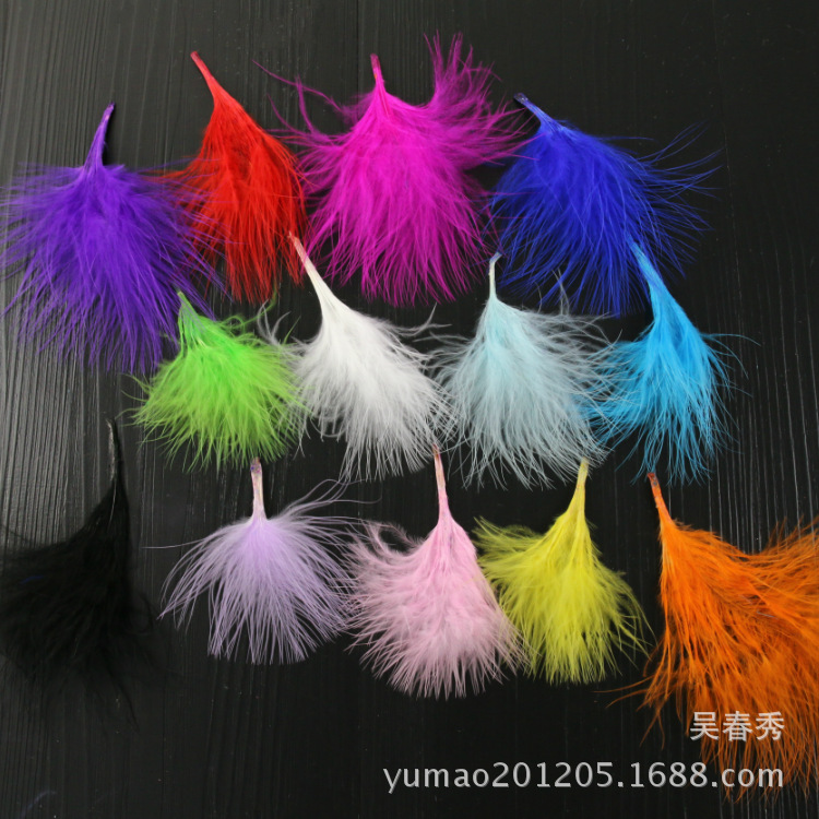 lots of in stock blood vessel velvet turkey feather diy jewelry accessories cat toy barbie doll crafts decoration