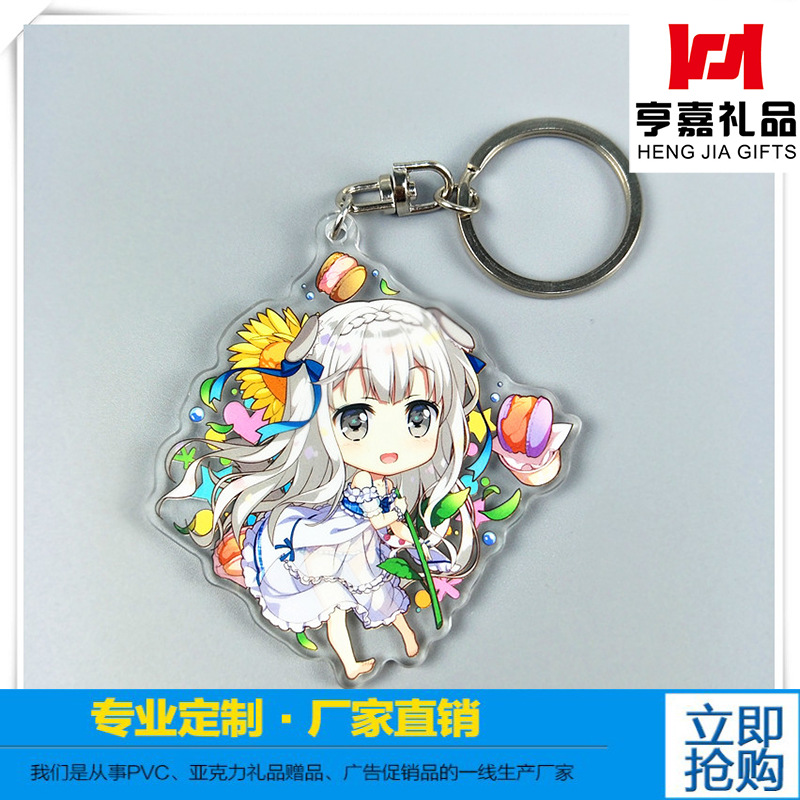 Acrylic Colorful Keychain Anime Character Stand Customization