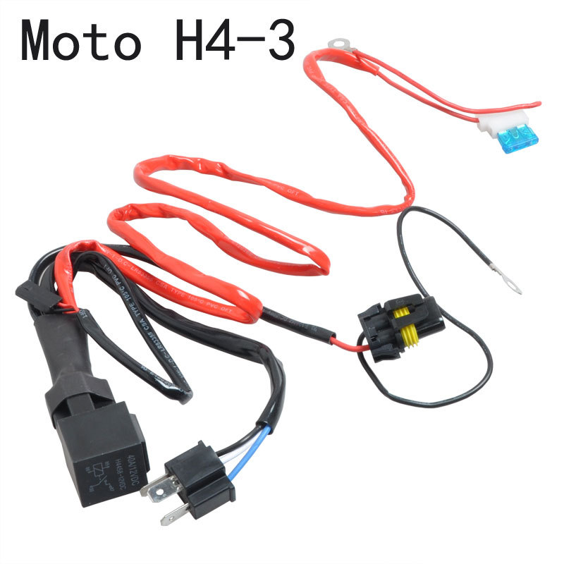 Cross-Border Motorcycle Light Electric Vehicle Low Beam Modified High Beam H4 Xenon Lamp Line Set Electric Vehicle Light Spotlight Line