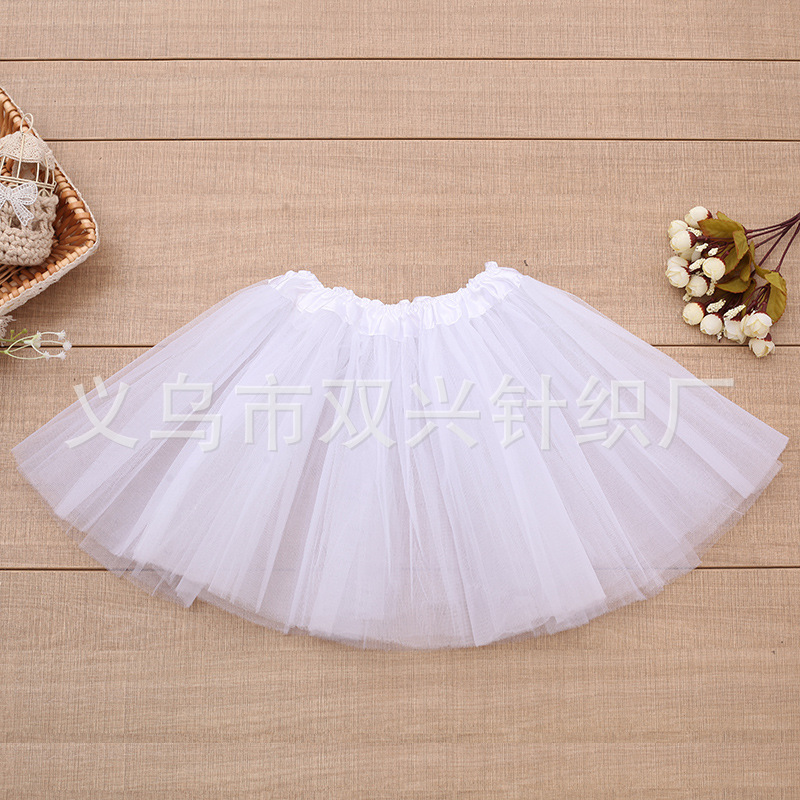 Европейская и американская юбка-тюль для девочек, принцесс, трехслойная сетчатая юбка, пол юбки, детская танцевальная одежда, трехслойная песчаная юбка