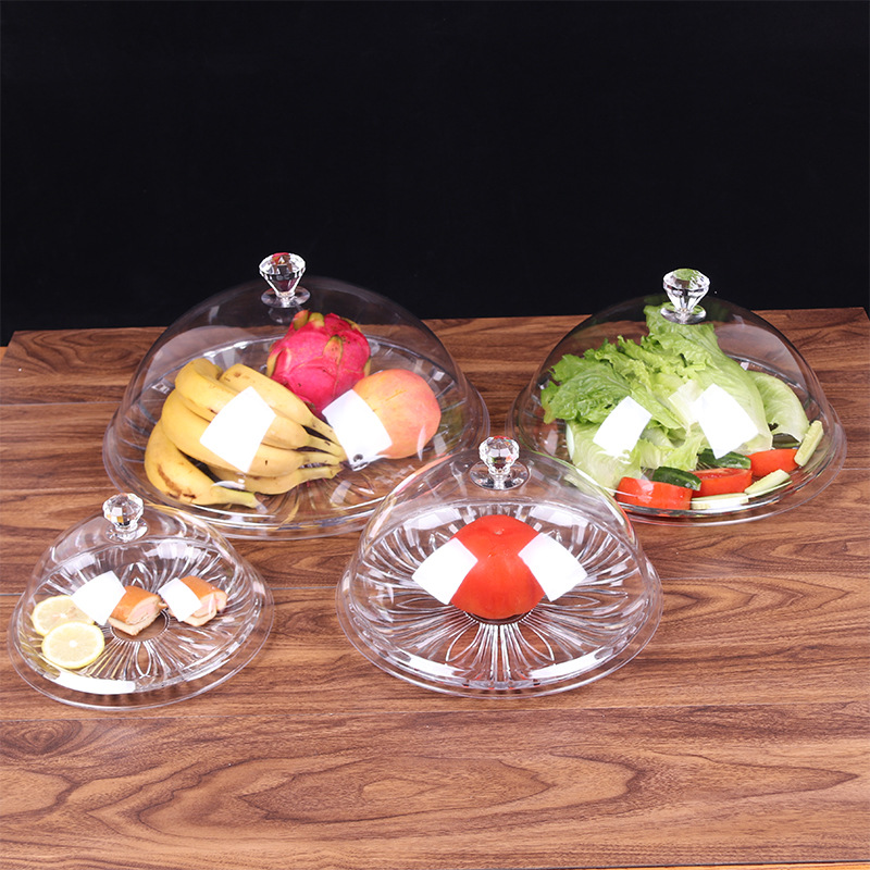 Acrylic food food cover dust cover plastic round dish cover fresh cover transparent cover bowl cover snack cover PC