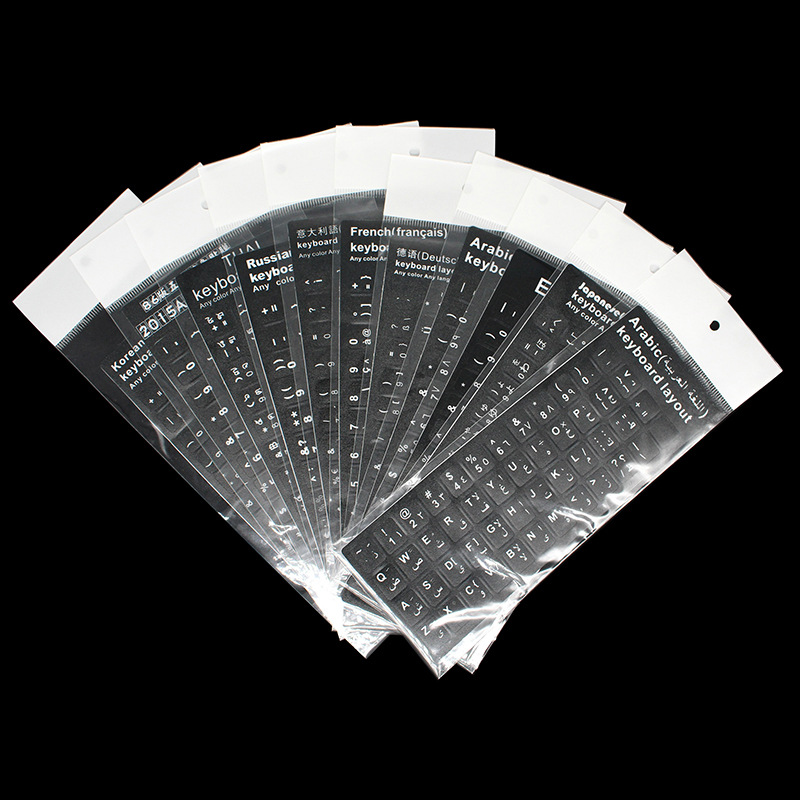 Laptop Keyboard Stickers Neutral Russian Traditional Spanish German French Foreign Language Keyboard Film