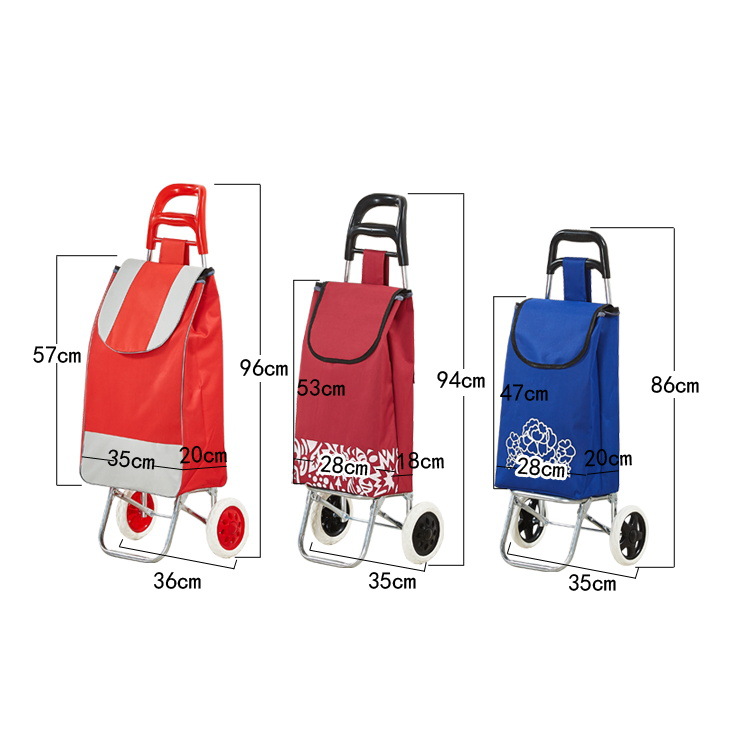 Supermarket Shopping Cart for Groceries, Foldable Oxford Cloth Trolley for Elderly Home Use, Convenient Grocery Shopping Cart