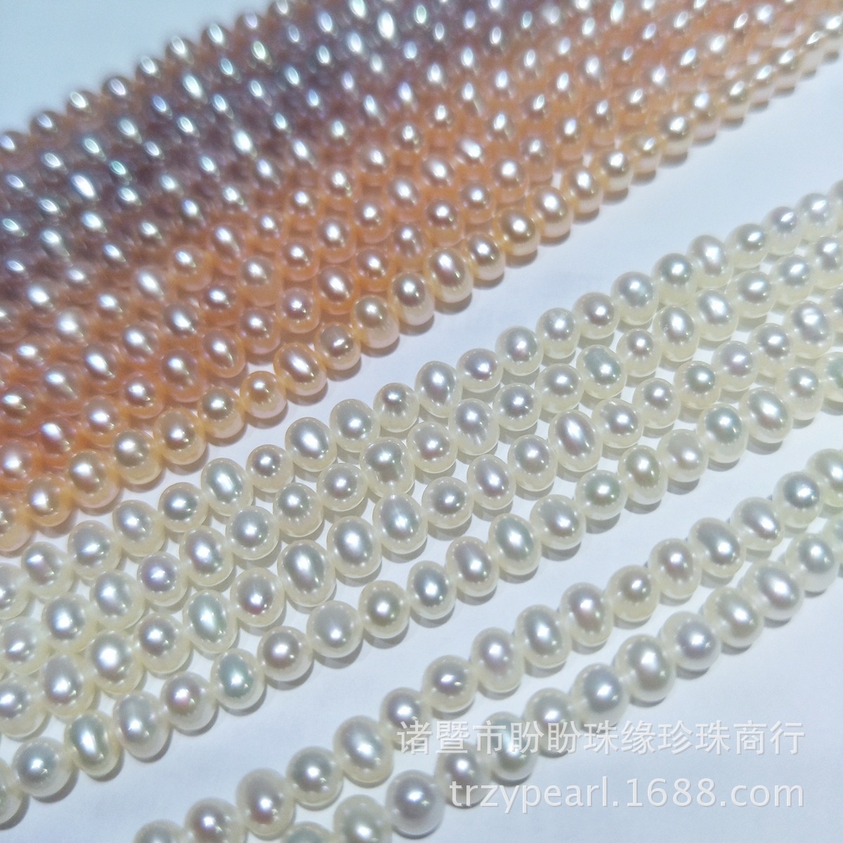 2-8mm Near-Round Oval Seedless Freshwater Pearl Necklace Wholesale Pearl Semi-Finished Product Zhuji Pearl Loose Beads DIY