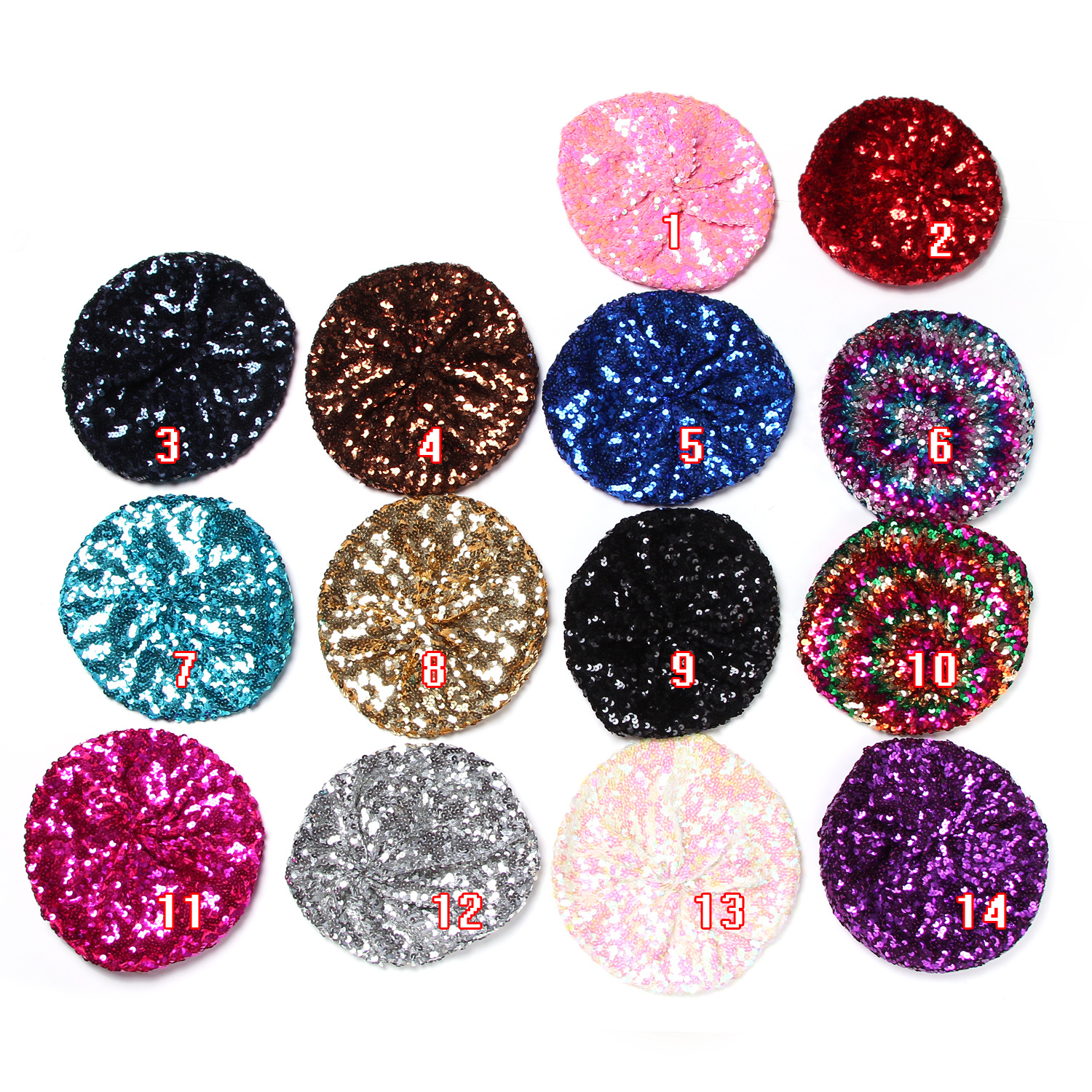 Aliexpress Amazon Nightclub Clothing Hat European and American Hat Beret Colorful Sequin Hat