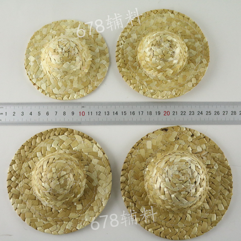 Cross-Border Mini Straw Hat Hand-Knitted Small Straw Hat Craft Decorative Hat DIY Jewelry Accessories 4-20C
