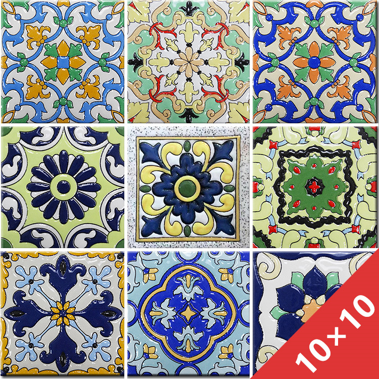 Ретро маленькие плитки 100x100 ярких цветов, плитки для пояса, стеновые плитки, плитки для баров, рельефные плитки