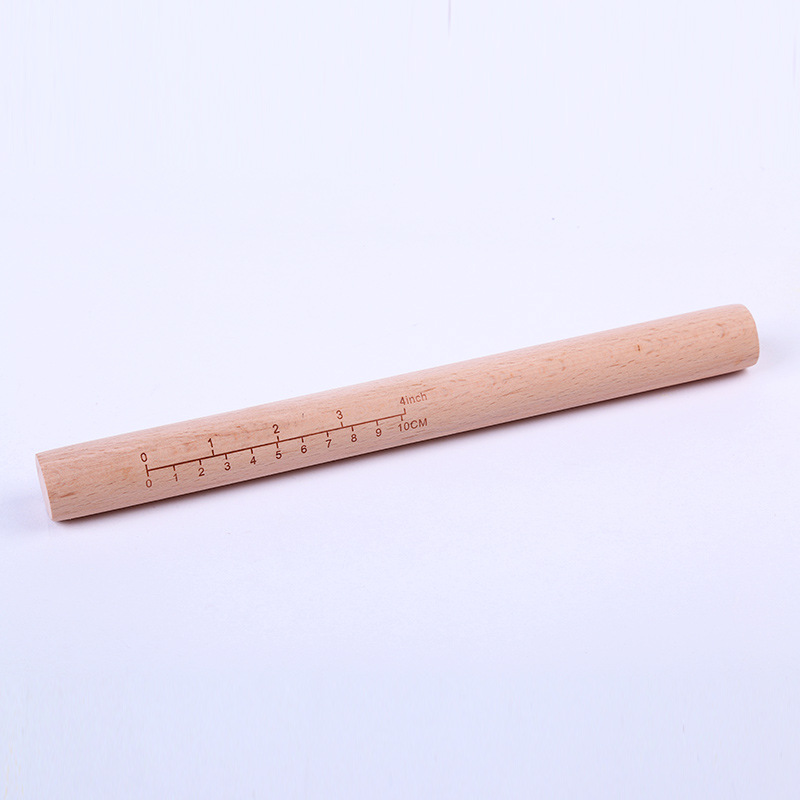 Household Rolling Pin with Scale Baking Wooden Rolling Pin Dumpling Skin Rolling Pin Kitchen Beech Rolling Pin Wholesale