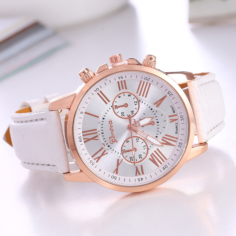 New Watch Women's Belt Watch Geneva Quartz Watch Belt Fashion Women's Watch Scale Men's Watch