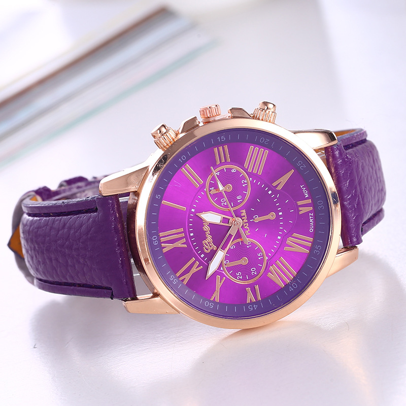New Watch Women's Belt Watch Geneva Quartz Watch Belt Fashion Women's Watch Scale Men's Watch
