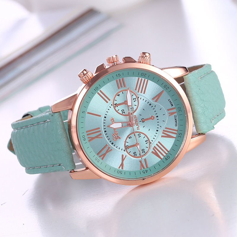 New Watch Women's Belt Watch Geneva Quartz Watch Belt Fashion Women's Watch Scale Men's Watch