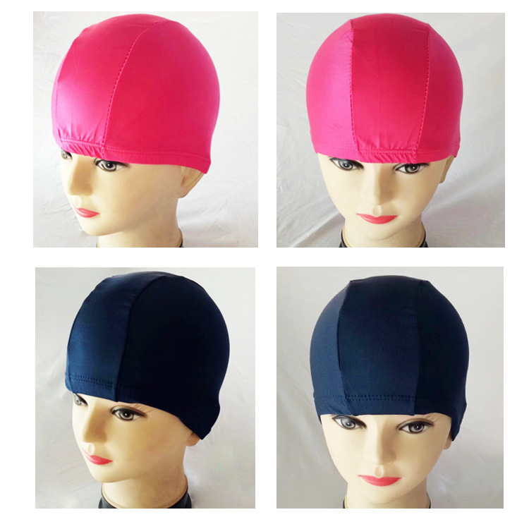 Factory direct wholesale adult swimming cap. The color. Solid Color Unisex Cloth Swimming Cap Swimming Cap