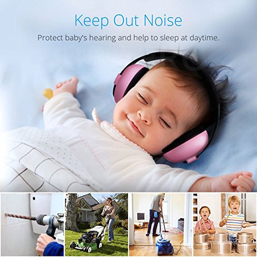 Kiddo baby soundproof earmuffs Children Baby noise-proof earmuffs color spot hair on the day