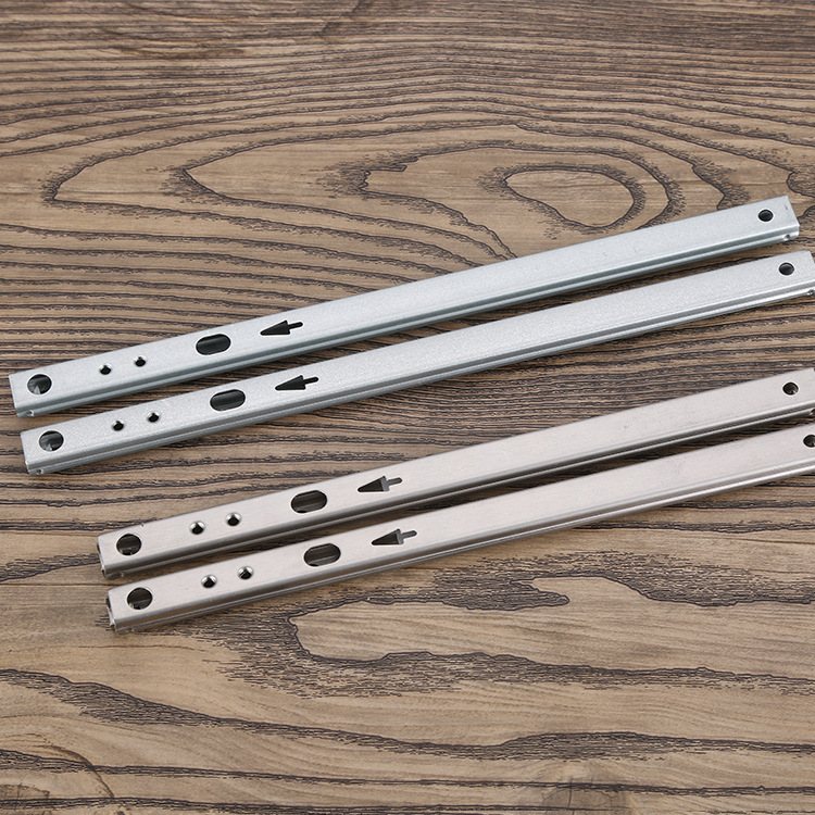 17mm wide stainless steel drawer slide rail two-section double pull bead mini slide anti-rust corrosion-resistant track wholesale