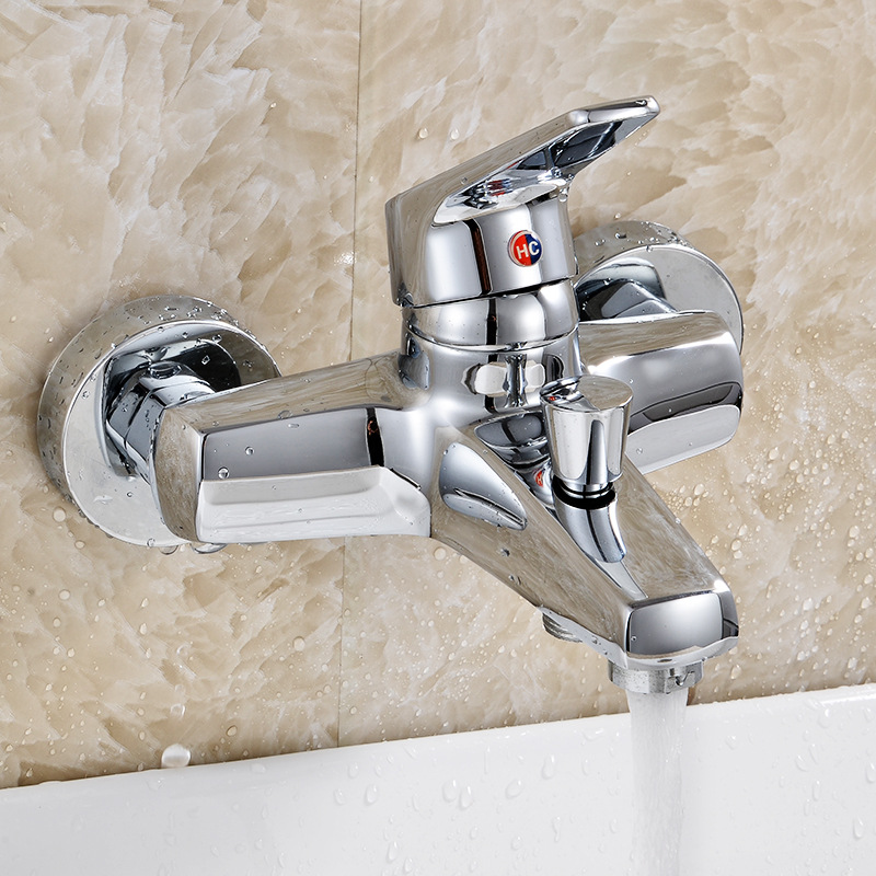 Hot and Cold Copper Bathtub Faucet Bathroom Concealed Shower Mixing Water Shower Faucet Concealed Triple Mixing Valve Direct Sales