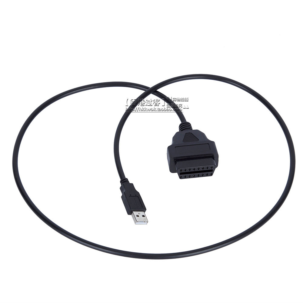 Car OBD2 female 16Pin to USB cable computer adapter cable 1m driving recorder extension cable