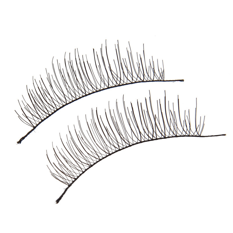 Ordinary Taiwan 216217 False Eyelashes 10 Pairs of Cotton Thread Black Stem Hand-Woven Natural False Eyelashes Manufacturer Wholesale