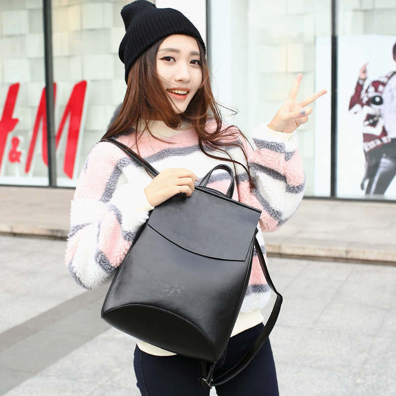 2025 New Backpack Women's Genuine Leather Korean Style College Style Multifunctional Casual Women's Cowhide Backpack Factory Direct Sales
