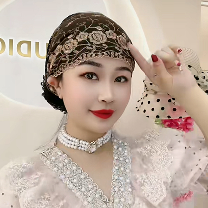 Шапка с вышивкой в западном стиле, белая, летняя модная кружевная шапка, новый женский платок 2023