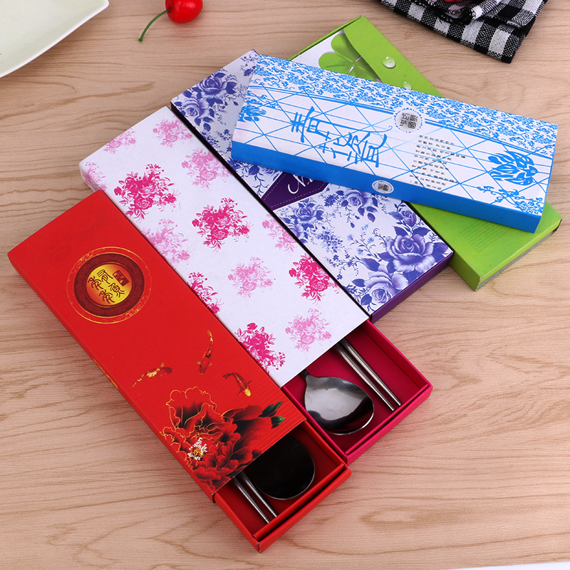 Stainless steel chopsticks spoon tableware set opening activities with small gifts to push small gifts wholesale printing