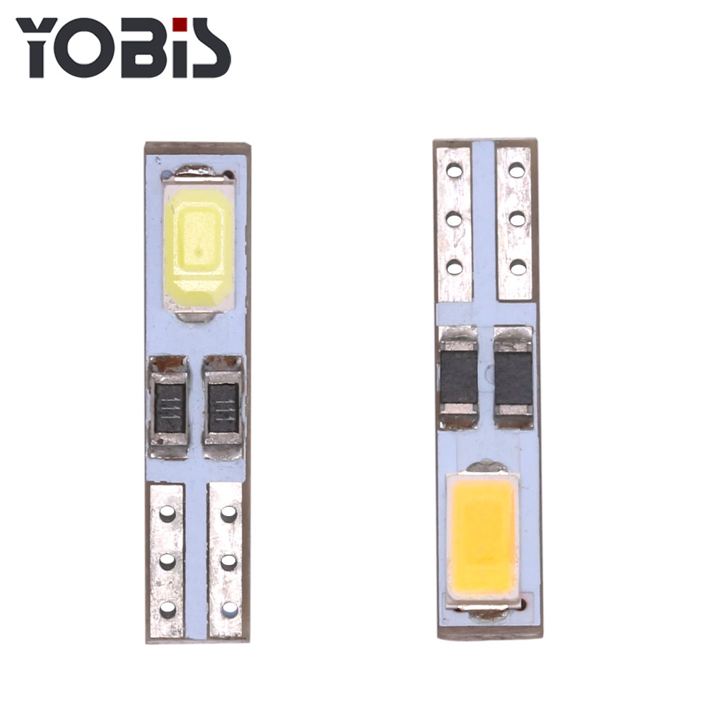 Youbisi motorcycle modified T5 car instrument light indicator 2LED 5630 is White warm white highlight