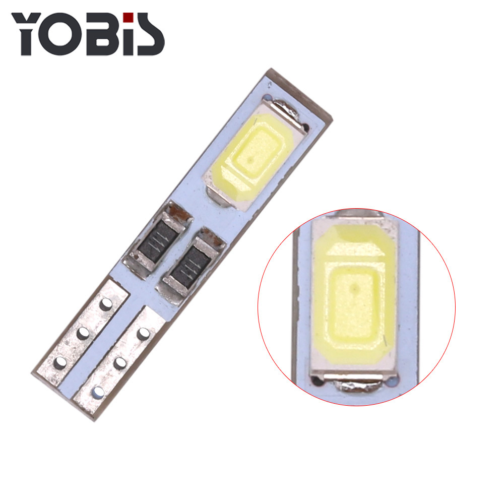 Youbisi motorcycle modified T5 car instrument light indicator 2LED 5630 is White warm white highlight