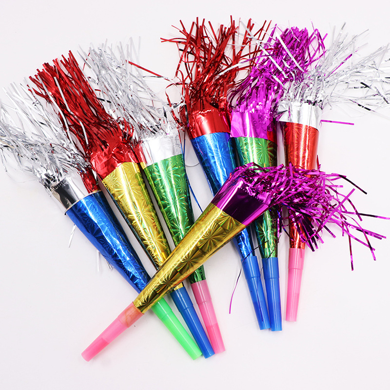 Детская игрушка лазерный бумажный рожок для дня рождения, свисток, игрушка для годовасика с бородой