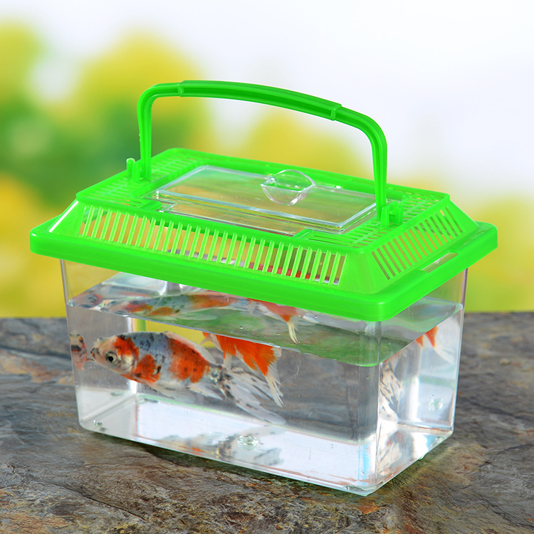 Large, Medium and Small Portable Transparent Pet Feeding Box Turtle Tank Transport Box Plastic Goldfish Tank Closed Hamster Cage