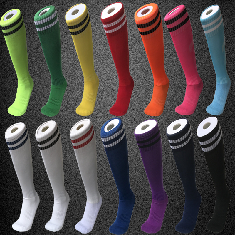 Autumn and Winter Football Socks for Men, Long Professional Adult Sports Socks, Children's Over-The-Knee Sweat-Absorbent Non-Slip Towel-Soled Socks, Quick-Drying